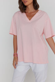 NIX V-Neck T-Shirt Pink