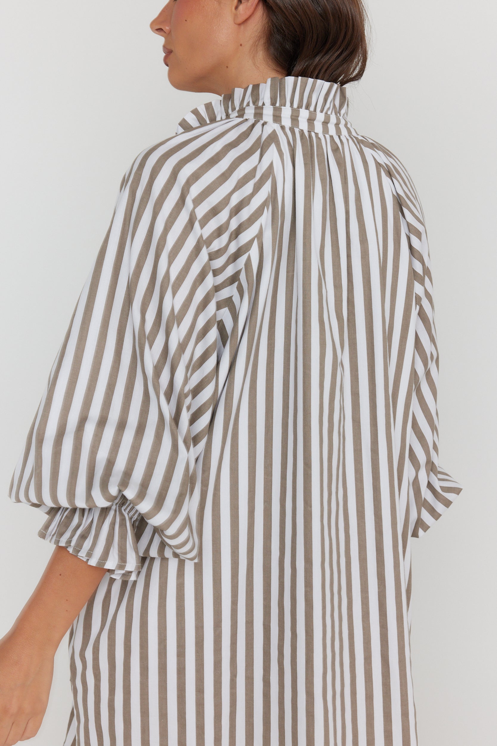 LYCIUM Dress Taupe Stripe