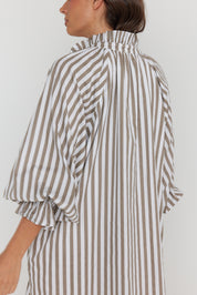 LYCIUM Dress Taupe Stripe