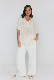 AQUILA Blouse Chequer Beige