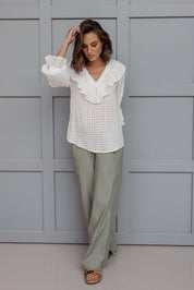 BILLY Blouse Chequer White