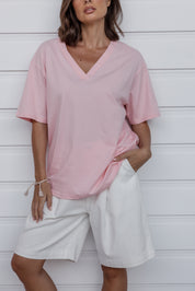 NIX V-Neck T-Shirt Pink