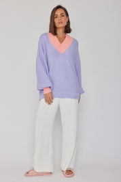 VISSY Knit Jumper Lilac/Peach