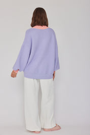 VISSY Knit Jumper Lilac/Peach