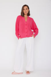 QUINCY Cardigan Hot Pink