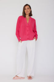 QUINCY Cardigan Hot Pink