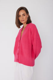 QUINCY Cardigan Hot Pink