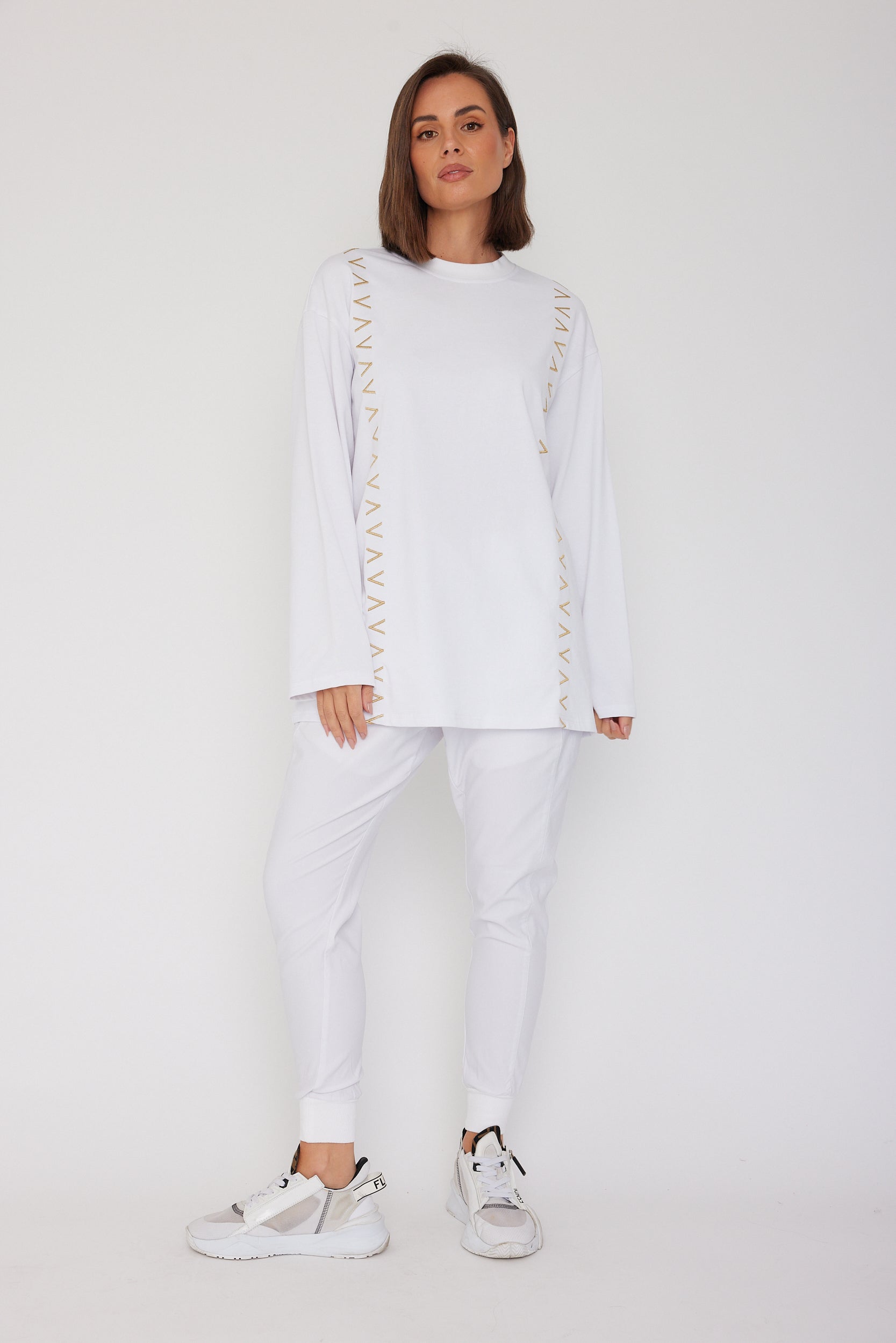 SANDERS Long Sleeve Top White