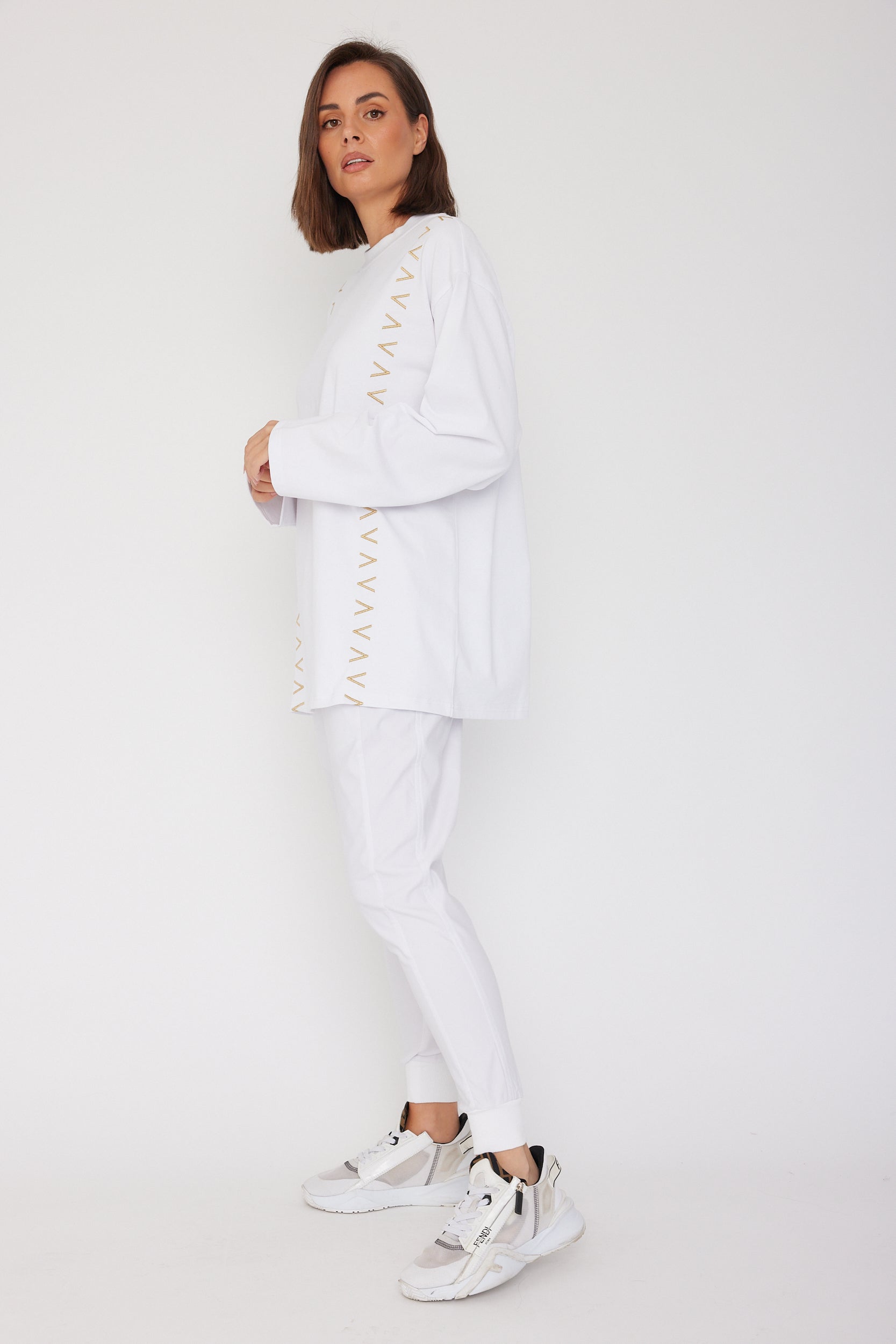 SANDERS Long Sleeve Top White