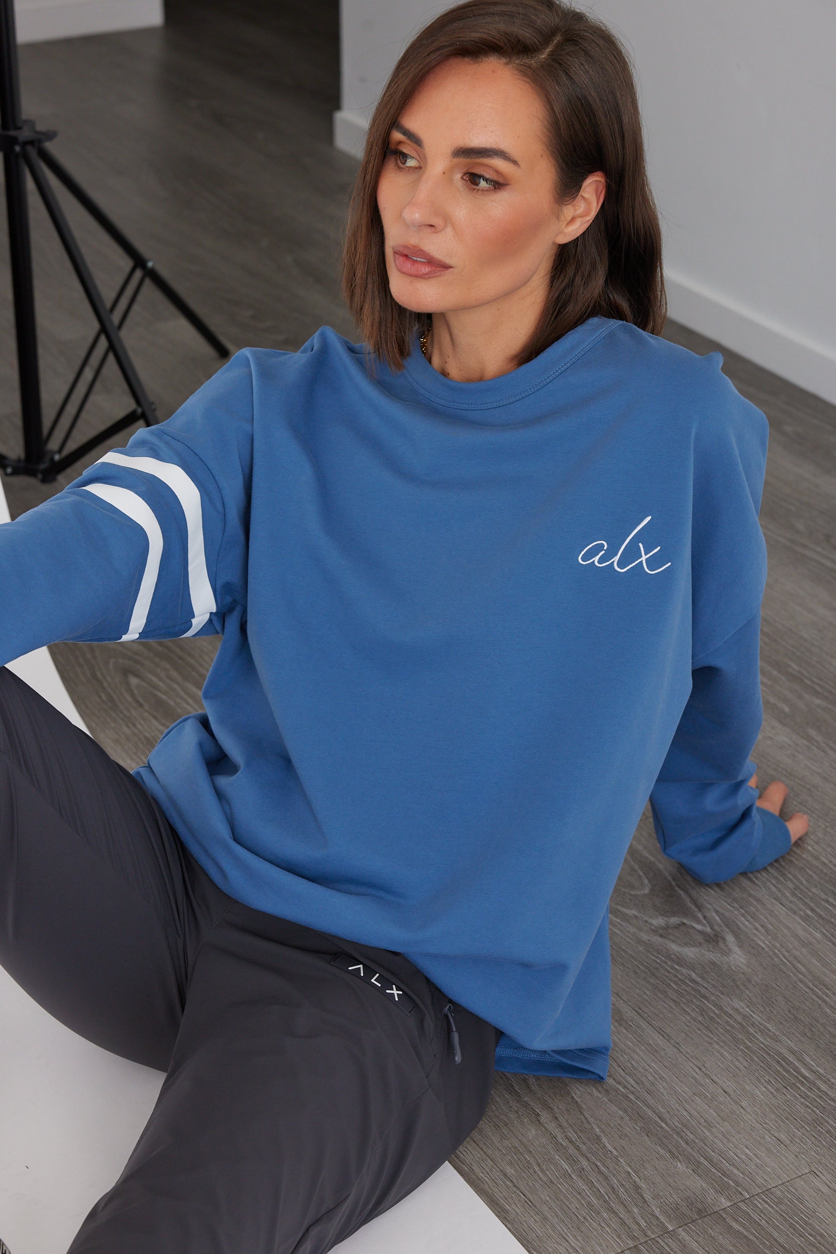 MILA Long Sleeve Top Dusty Blue