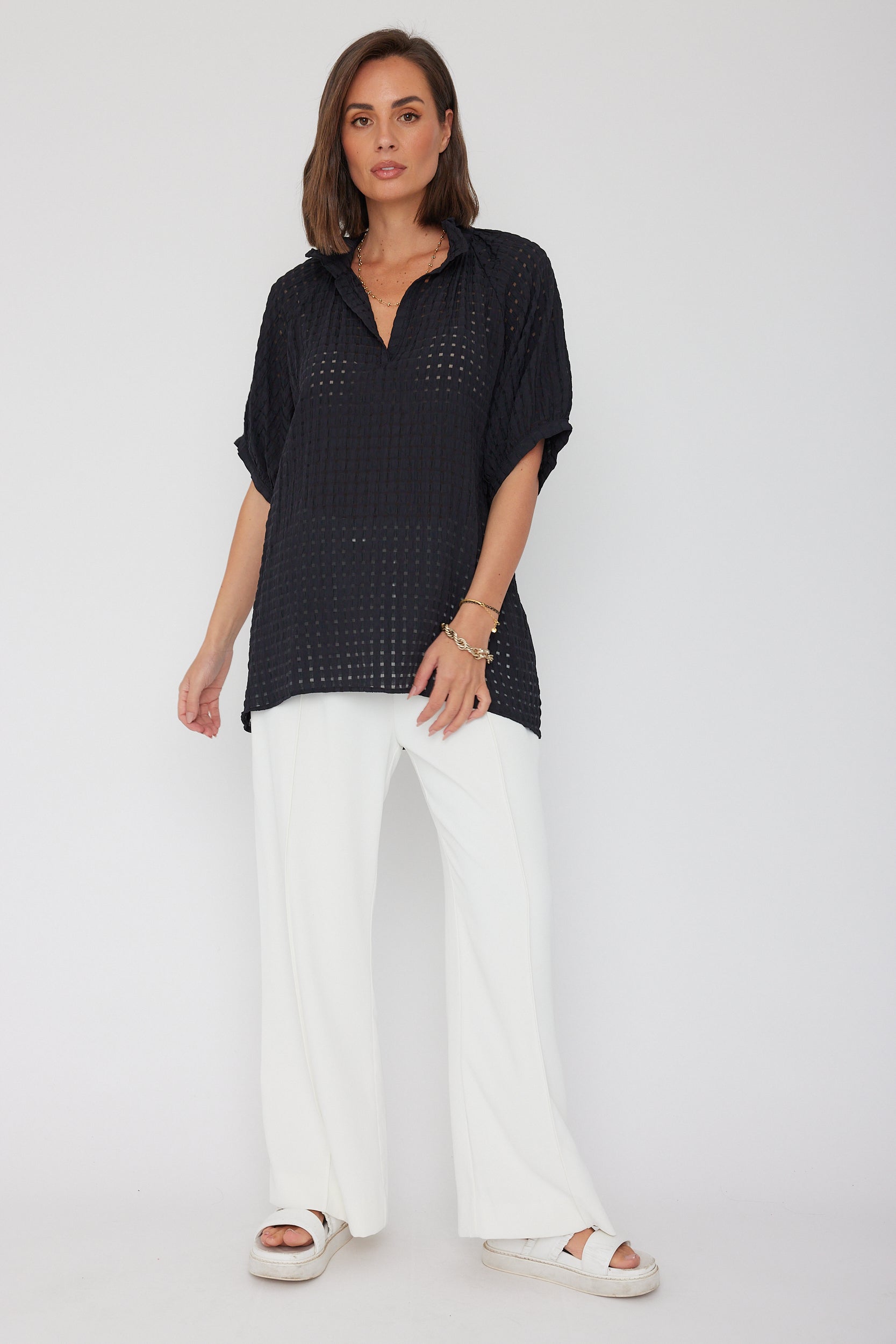 PRESTO Blouse Chequer Black