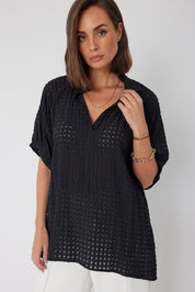 PRESTO Blouse Chequer Black