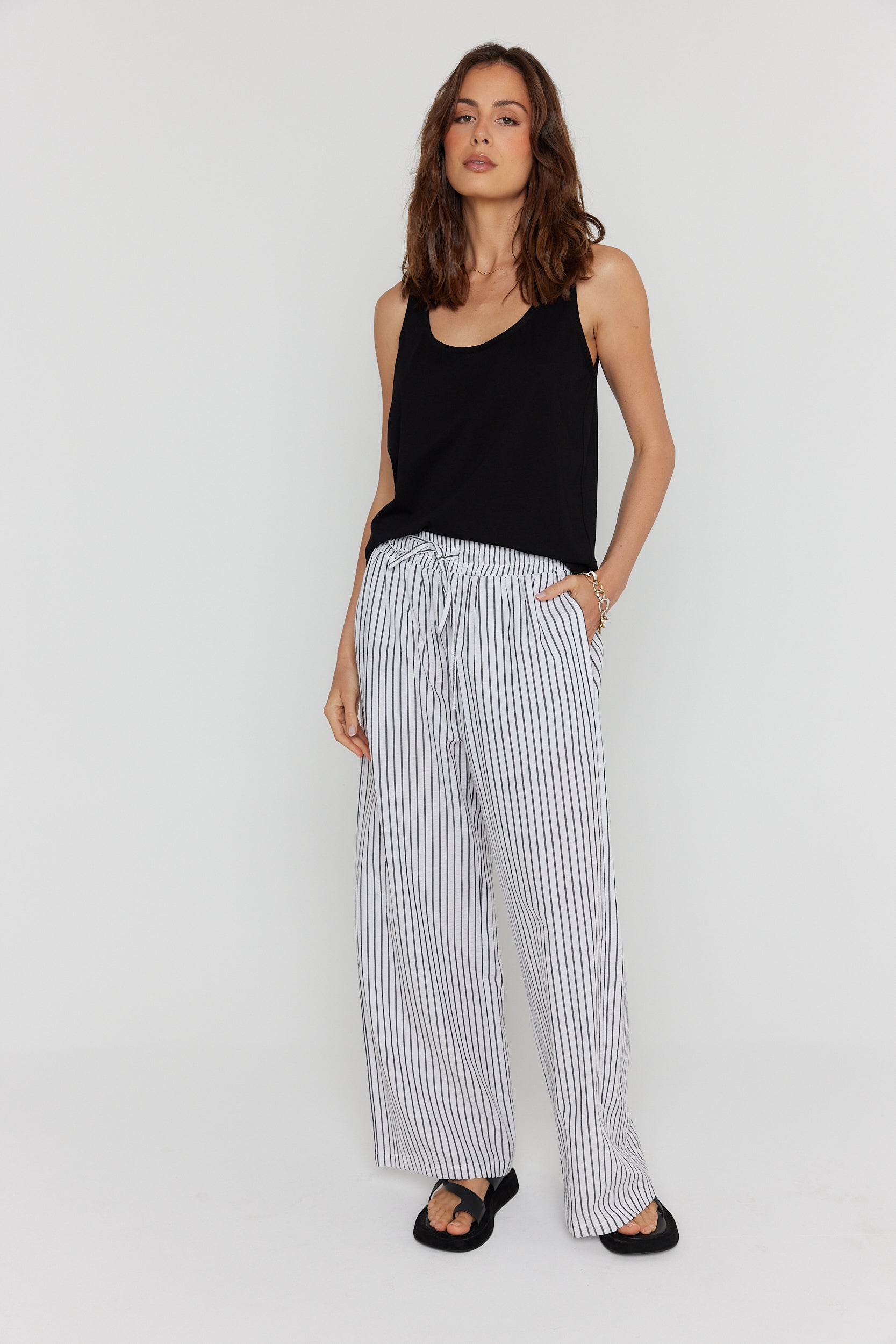 SPLINTA Pants White Stripe