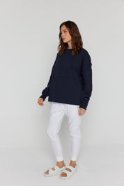 BOUNTY Long Sleeve Top Navy