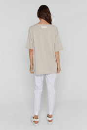 NIX V-Neck T-Shirt Stone