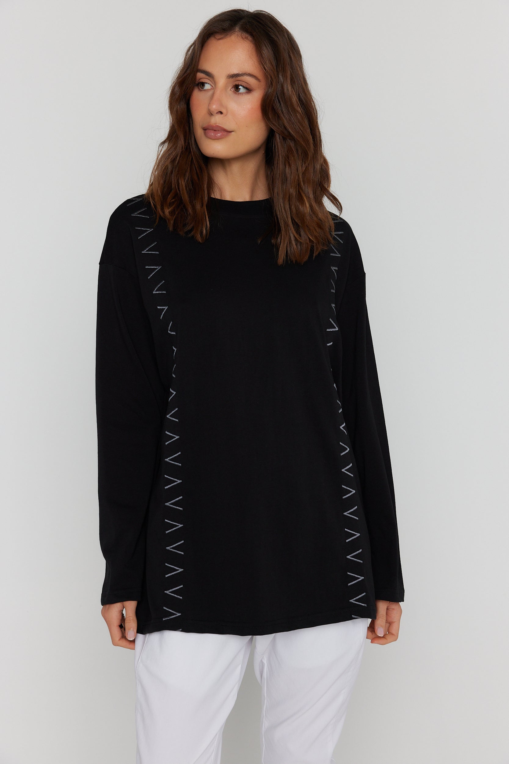 SANDERS Long Sleeve Top Black