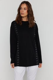 SANDERS Long Sleeve Top Black