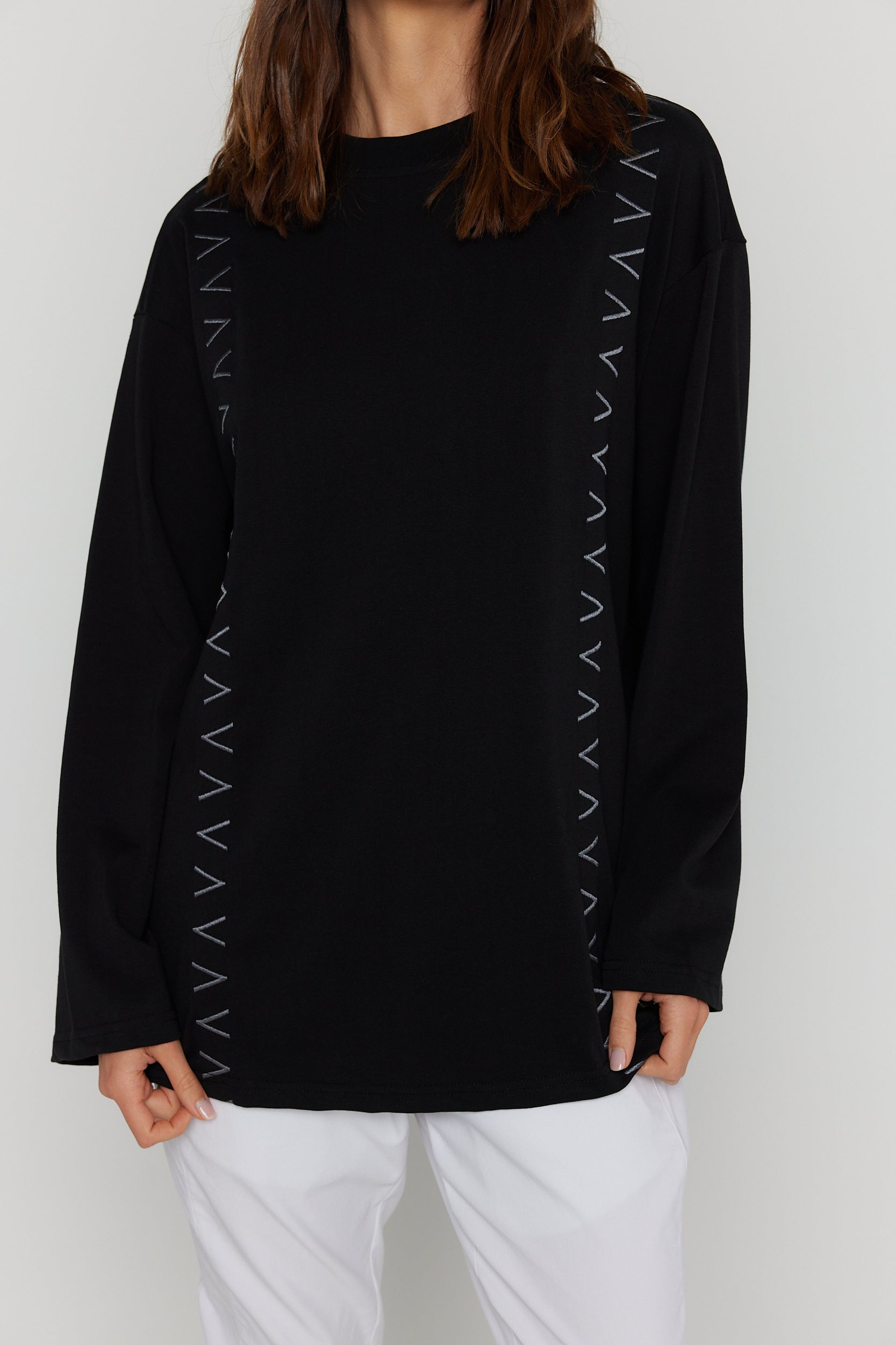 SANDERS Long Sleeve Top Black