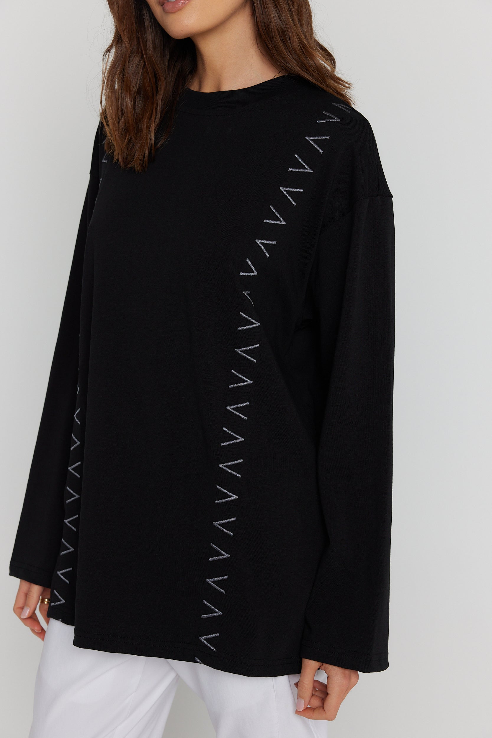 SANDERS Long Sleeve Top Black