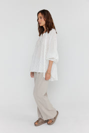 DANILL Blouse Chequer White