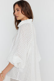 DANILL Blouse Chequer White