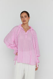 DANILL Blouse Chequer Pink