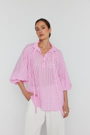 DANILL Blouse Chequer Pink