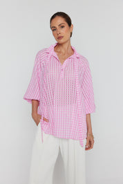 DANILL Blouse Chequer Pink