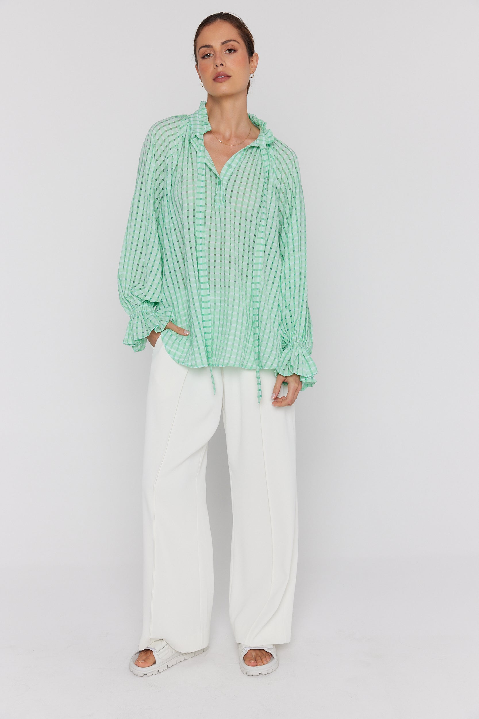 DANILL Blouse Chequer Green