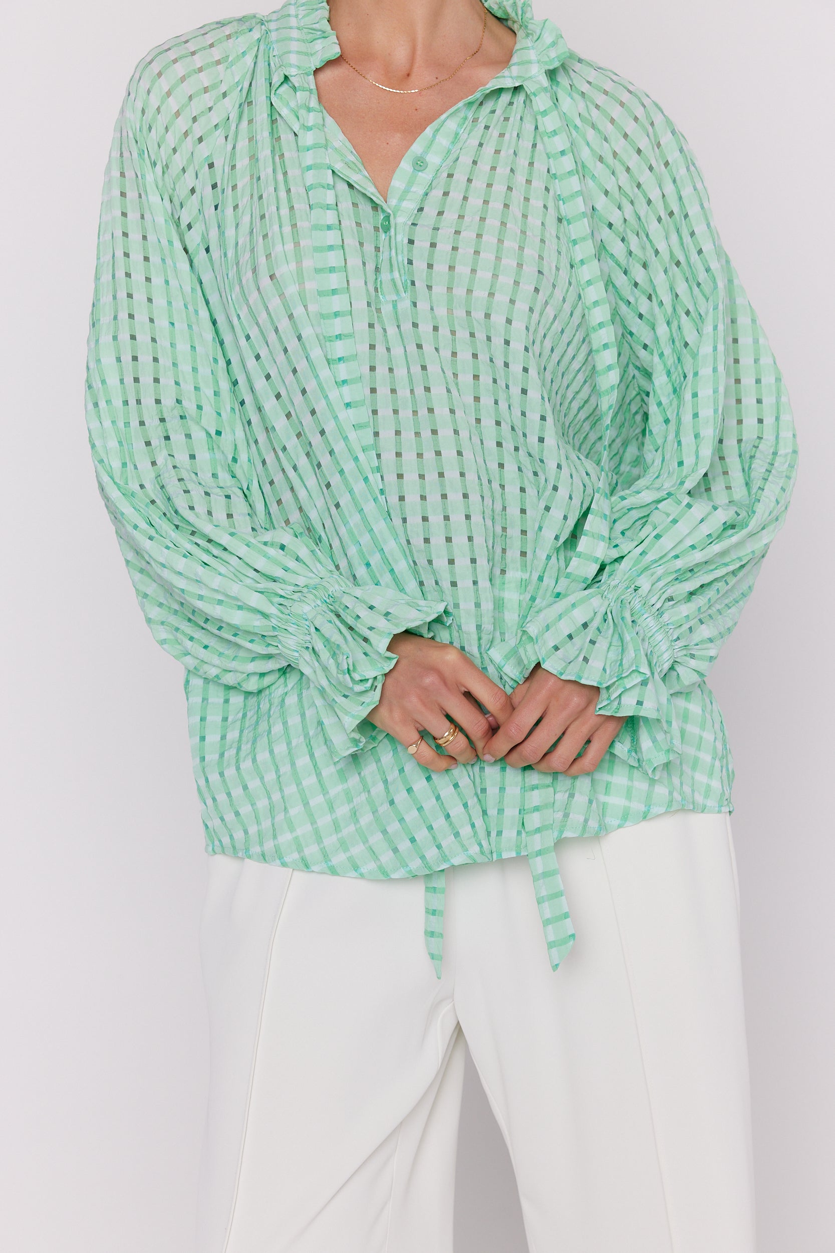 DANILL Blouse Chequer Green