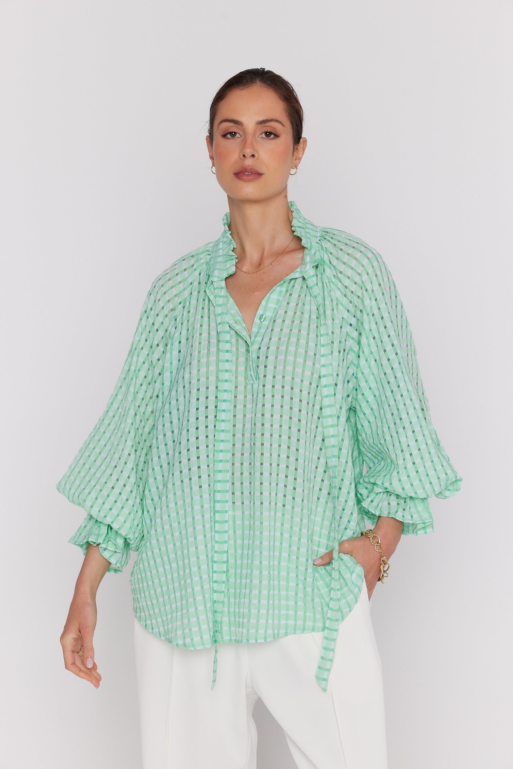 DANILL Blouse Chequer Green