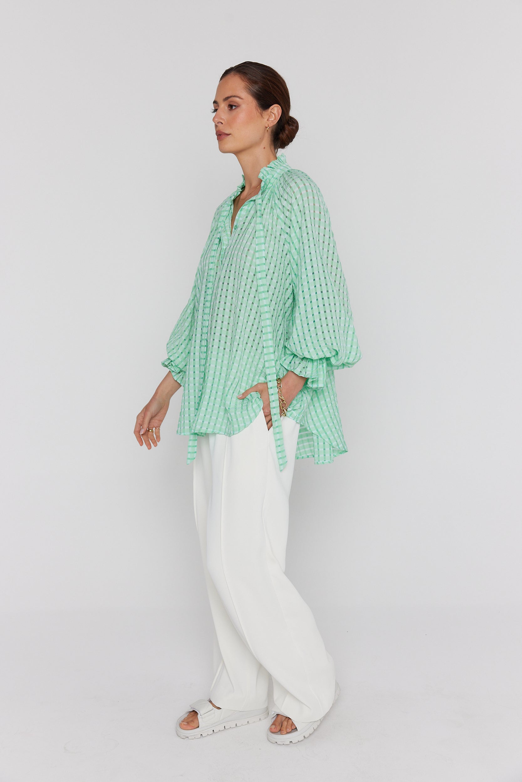 DANILL Blouse Chequer Green