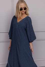 MADERO Dress Chequer Navy