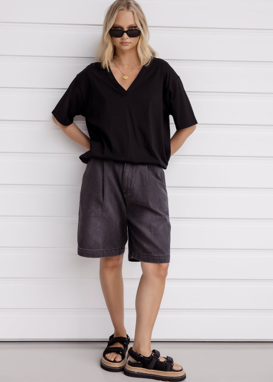 HARVEY Shorts Black Denim