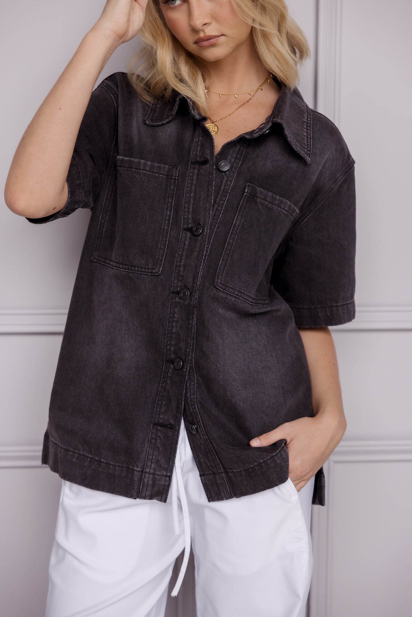 BECKHAM Shirt Black Denim