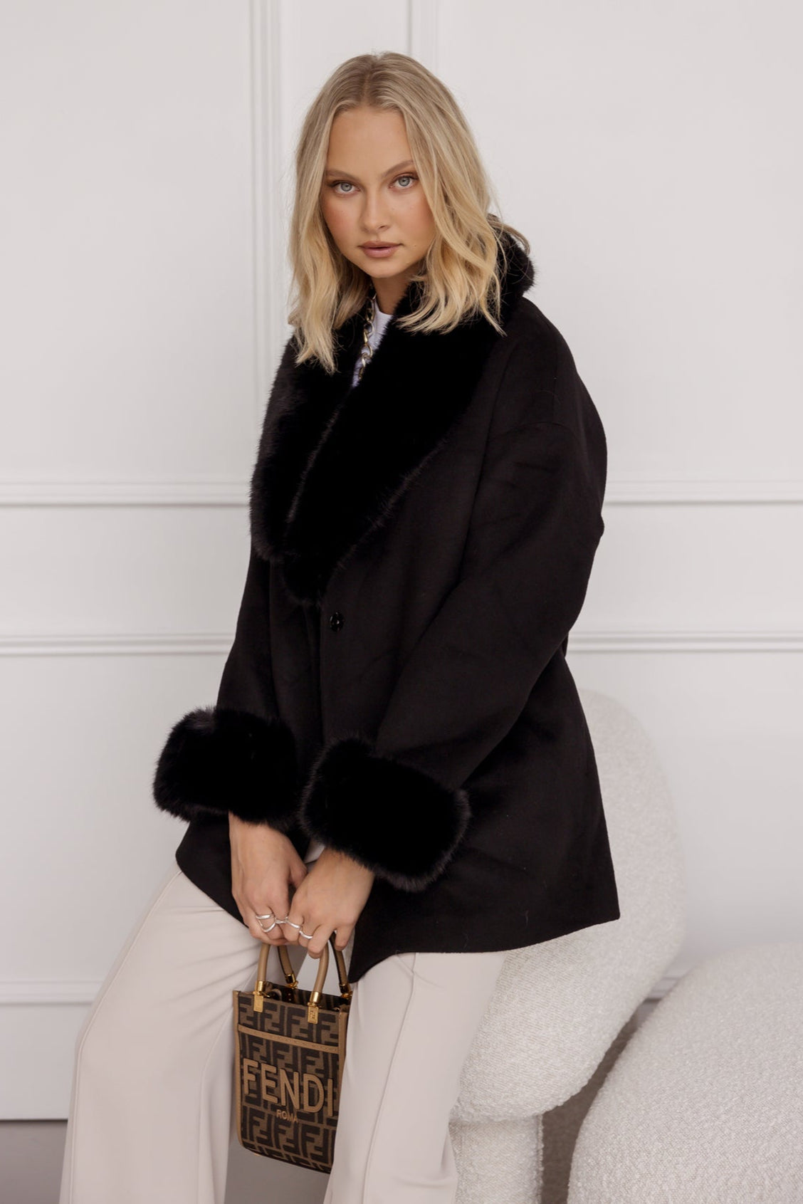 CARLO Faux Coat Black