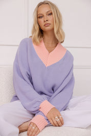 VISSY Knit Jumper Lilac/Peach