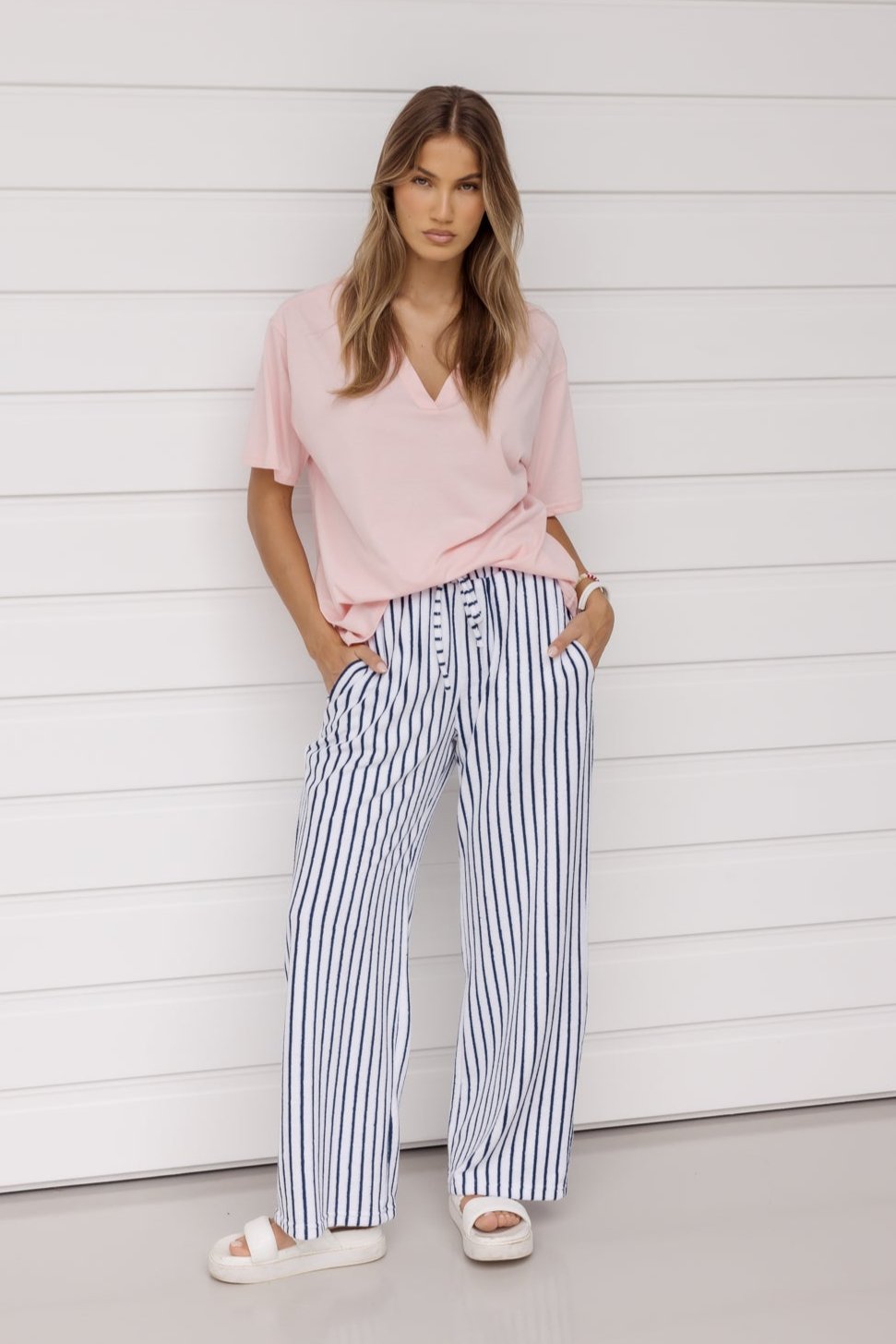 JOJO Pants Navy Stripe