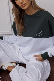 SIA Long Sleeve Top White/Green