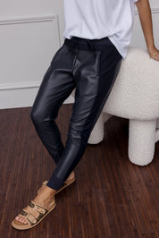 JOEY Pants Vegan Leather Navy