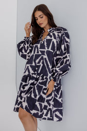 TOMMY Dress Navy Geo Print