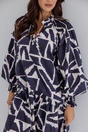 TOMMY Dress Navy Geo Print