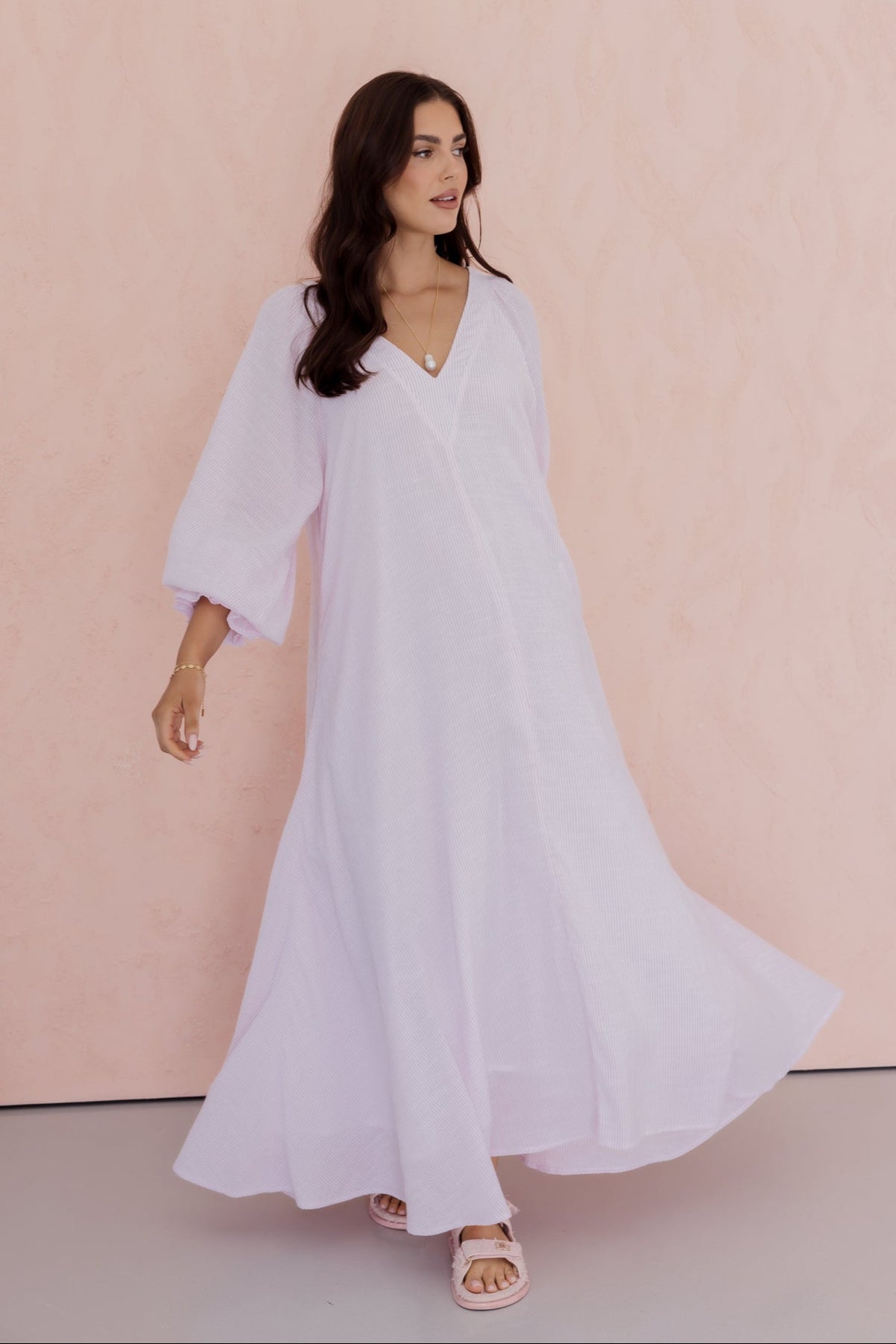 MADERO Dress Pink Stripe