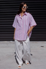 ROGUE Shirt Pink Chambray Stripe