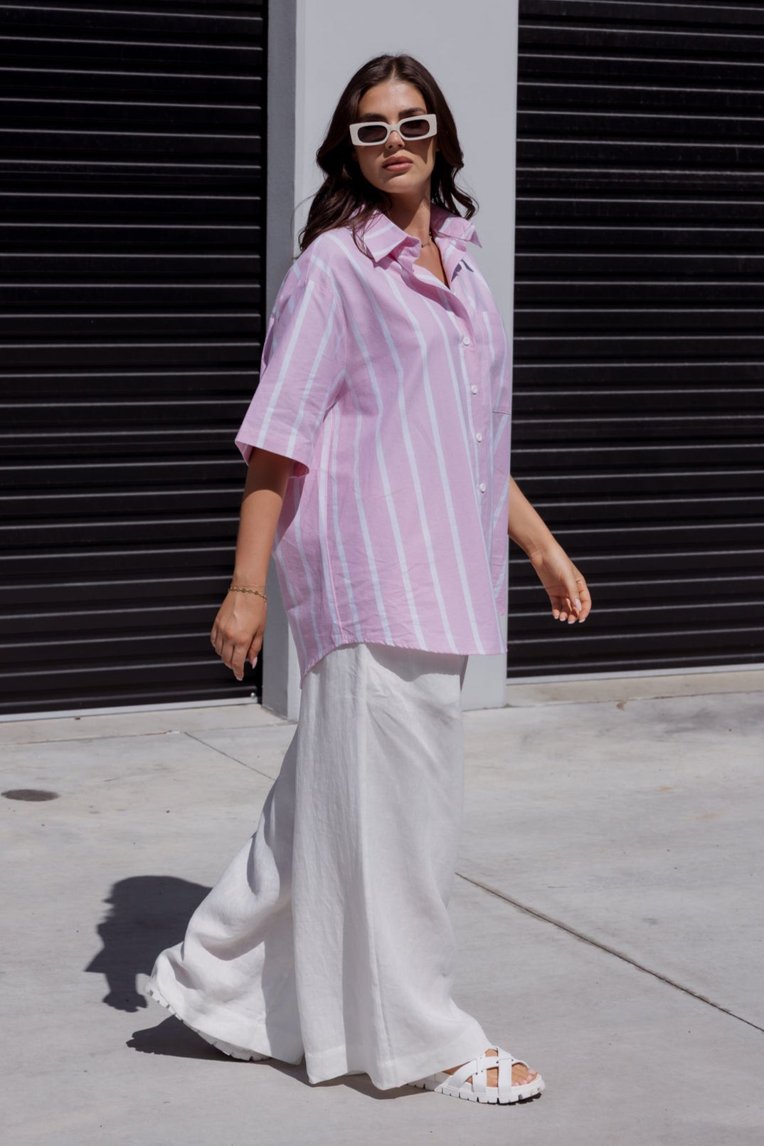 ROGUE Shirt Pink Chambray Stripe