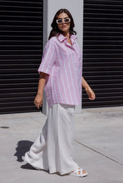 ROGUE Shirt Pink Chambray Stripe