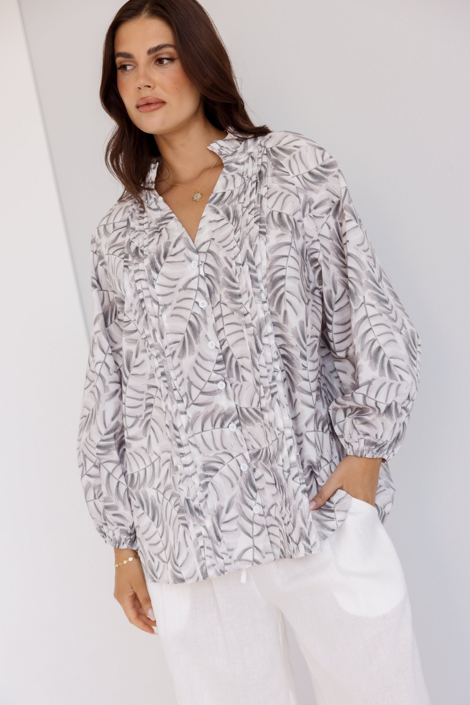CAITS Blouse Coco Leaf Print