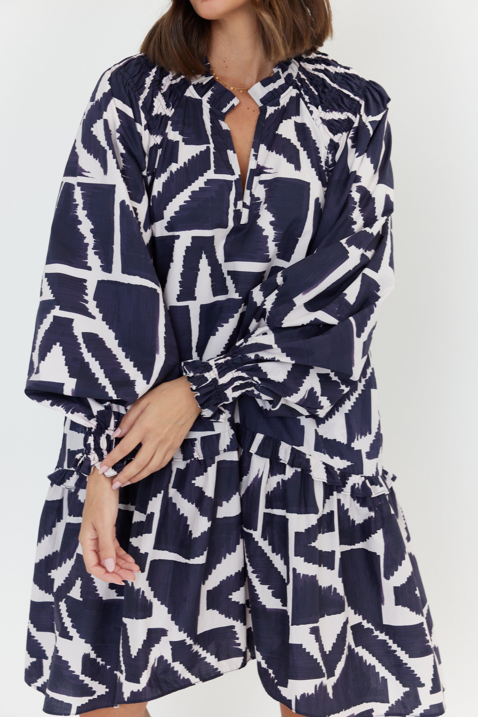 TOMMY Dress Navy Geo Print