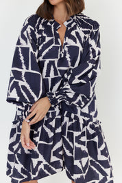 TOMMY Dress Navy Geo Print