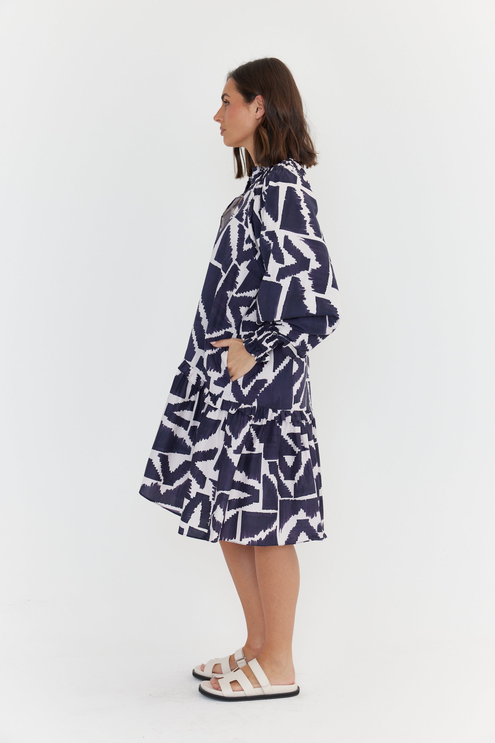 TOMMY Dress Navy Geo Print